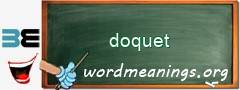 WordMeaning blackboard for doquet
